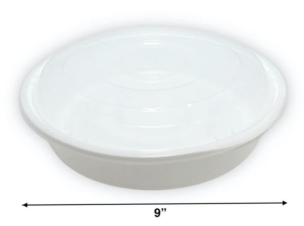 48 OZ | Round | White | PP Re-useable Container Set(Lid & Base)