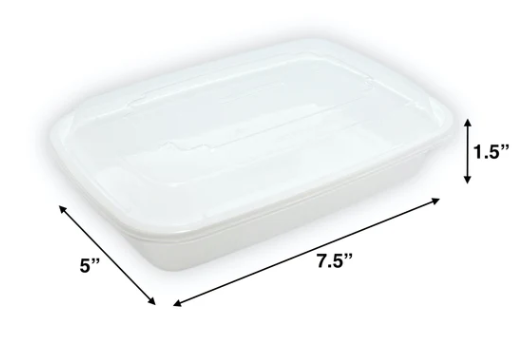 16 OZ | 473ML | White | PP Re-usable Container Set(Lid & Base)