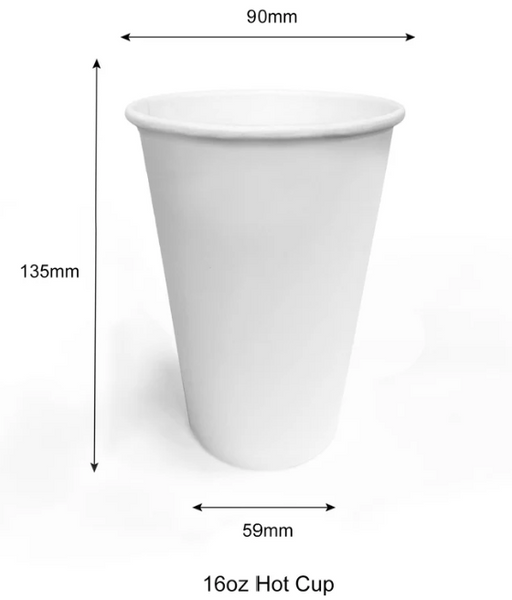 16 oz- Paper Hot Coffee Cup with 90mm opening