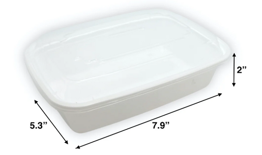 24 OZ | 710ML | White | PP Re-usable container set(Lid & Base)