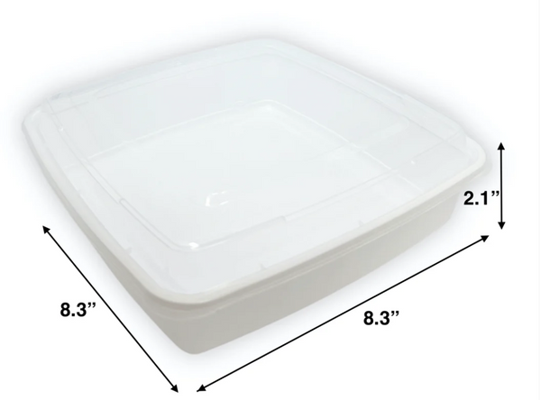 48 OZ | 1420ML | White | PP Re-useable Container Set(Lid & Base)