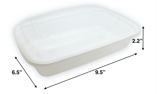 58 OZ | 1715 ML | White | PP Re-useable Container Set(Lid & Base)