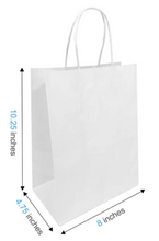 Load image into Gallery viewer, Paper takeout bags with twisted handles|8&quot;x4.75&quot;x 10.25&quot;|W12722
